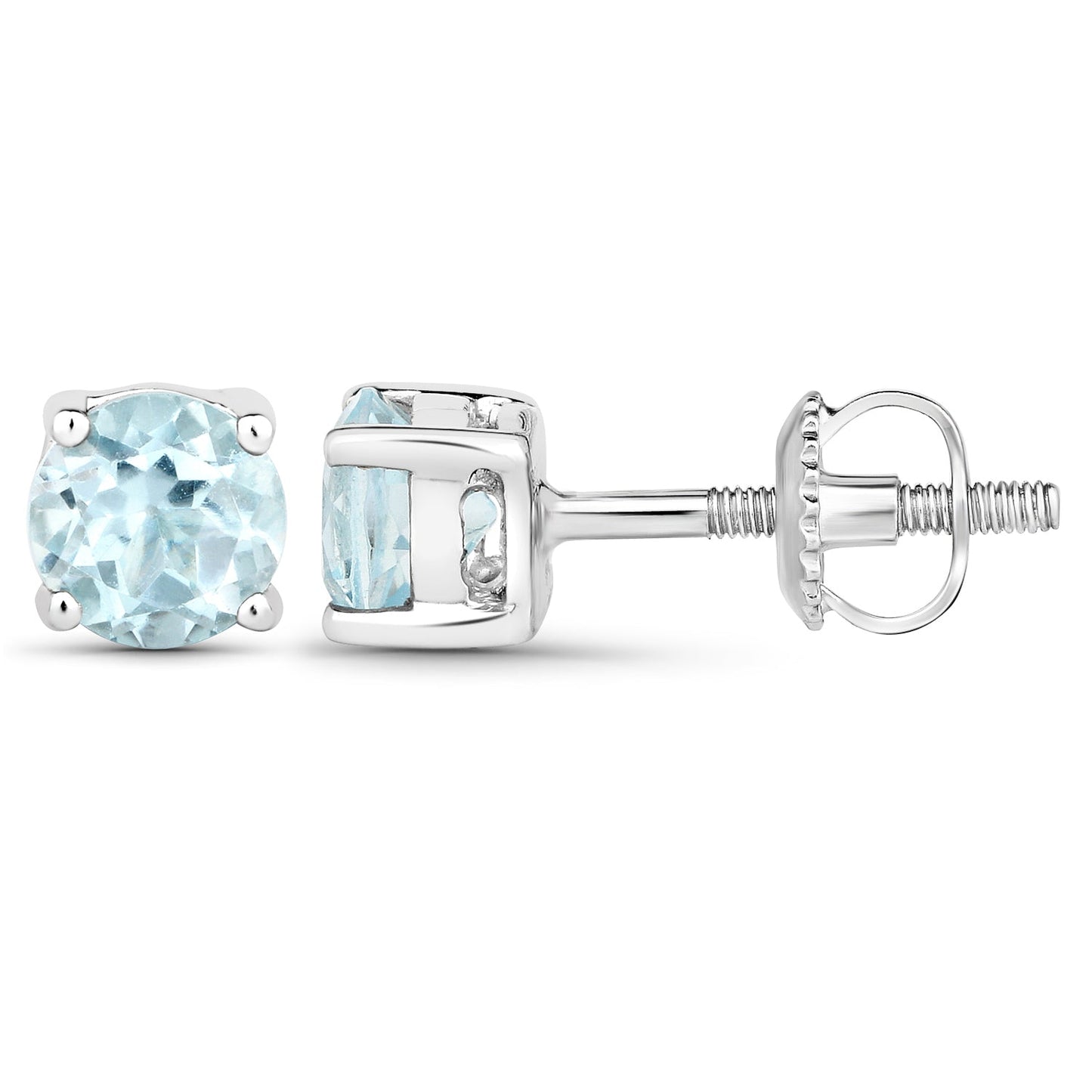 1.20 ct Genuine Blue Topaz .925 Sterling Silver Earrings
