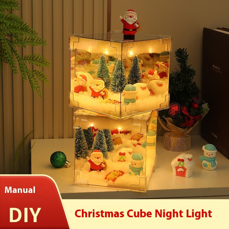 Christmas DIY LED Cube Lamp 3D Santa Snowman Lights Kit