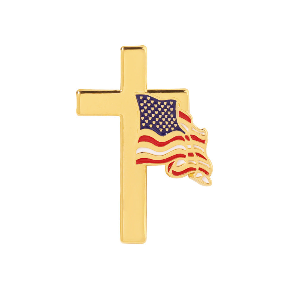 Independence Day-themed Metal Brooch Badge