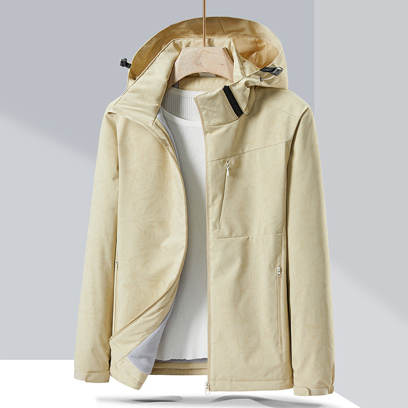 Couple Single-layer Jacket Windproof Sports Fleece-lined Padded Overalls