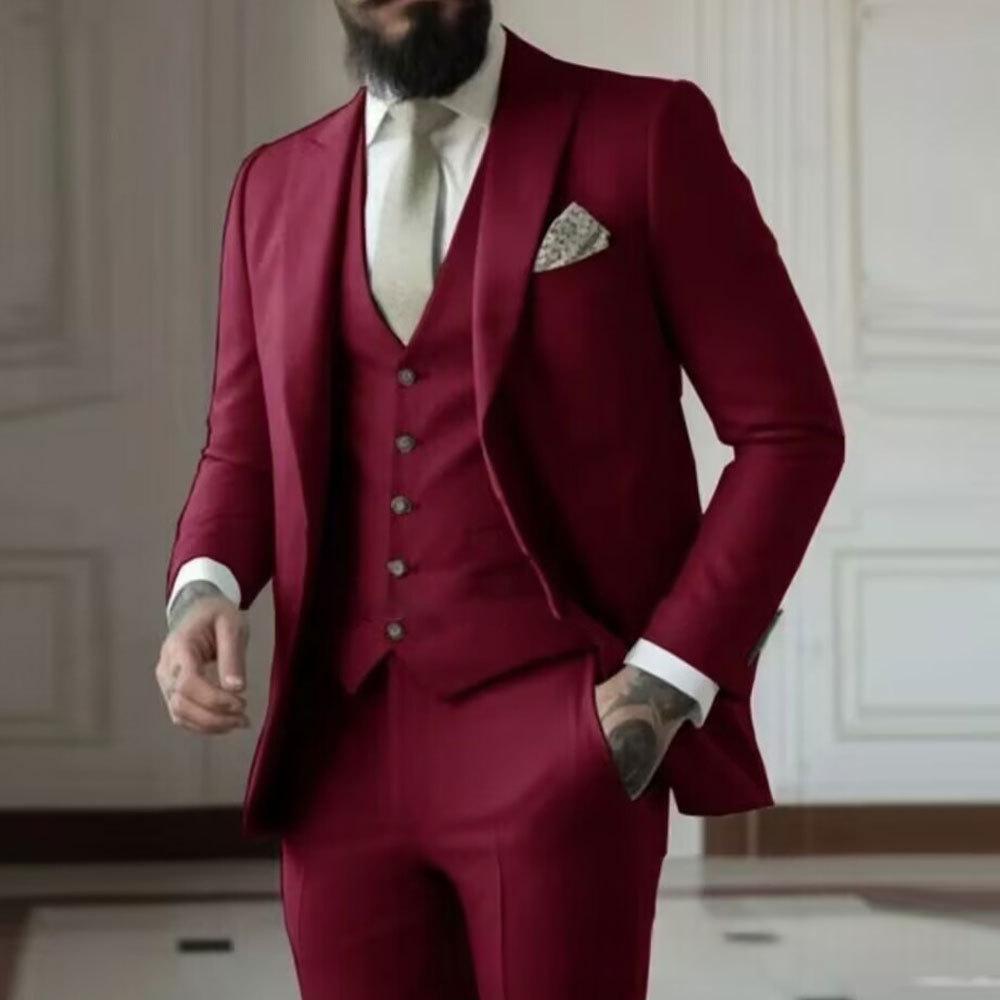 Mens Tuxedo Dinner Suit Three-Piece Set