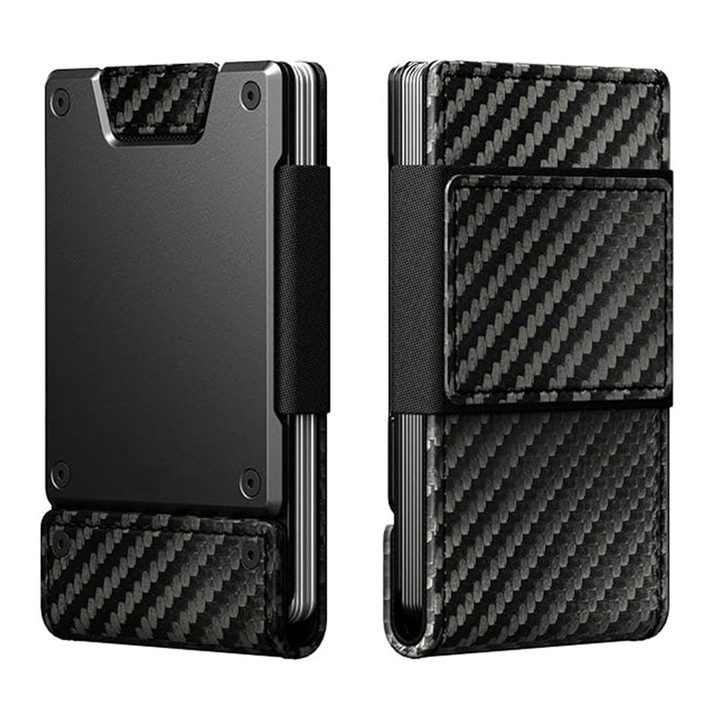 Metal And Leather Pull-Out Mens Wallet