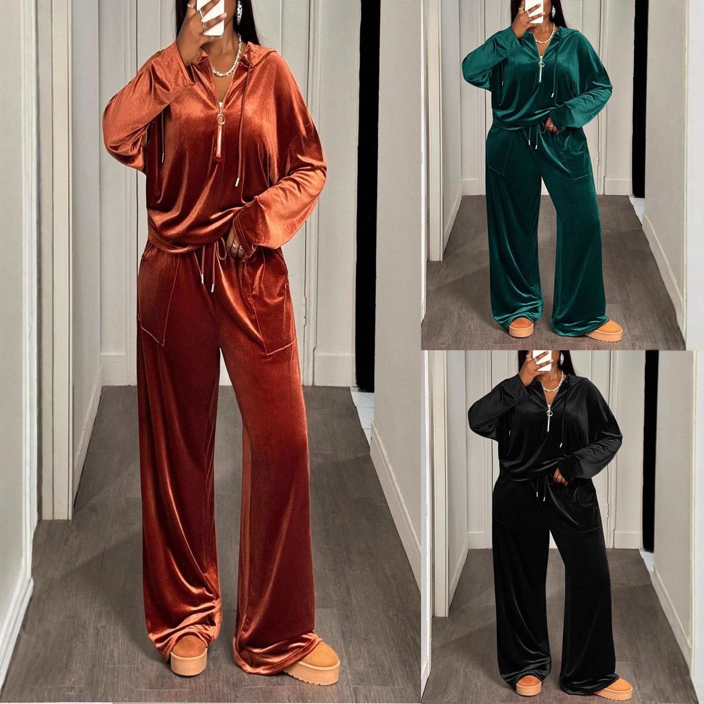 Cross-border Hooded Sweatshirt And Pants Set