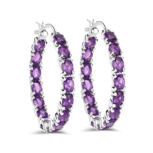 4.80 ct. Genuine Amethyst .925 Sterling Silver Earrings