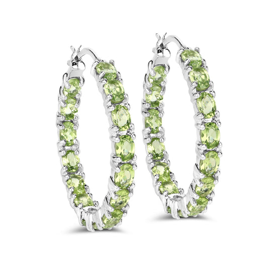 5.10 ct. Echte Peridot .925 Sterling Silber Ohrringe