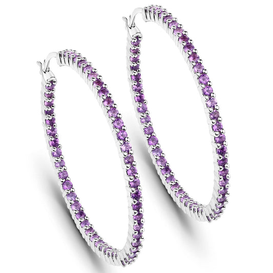 3.00 ct. Echte Amethyst-Ohrringe aus 925er Sterlingsilber