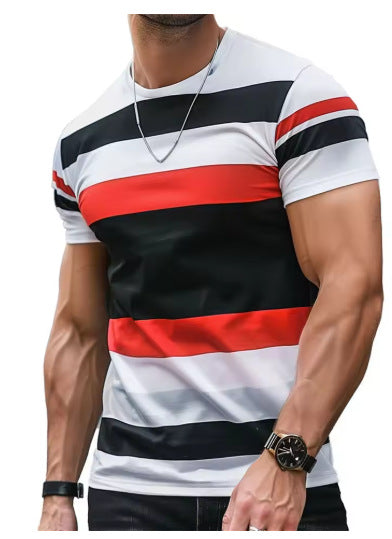 Men's Fashion Striped Casual Short-Sleeve