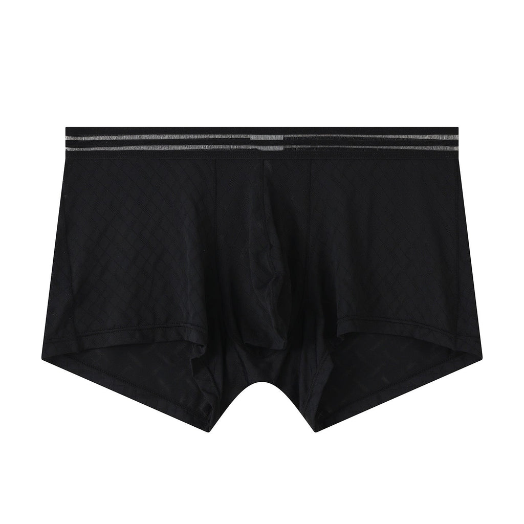 Mens Ice-silk Boxer Briefs Breathable And Cool-feel For Sports