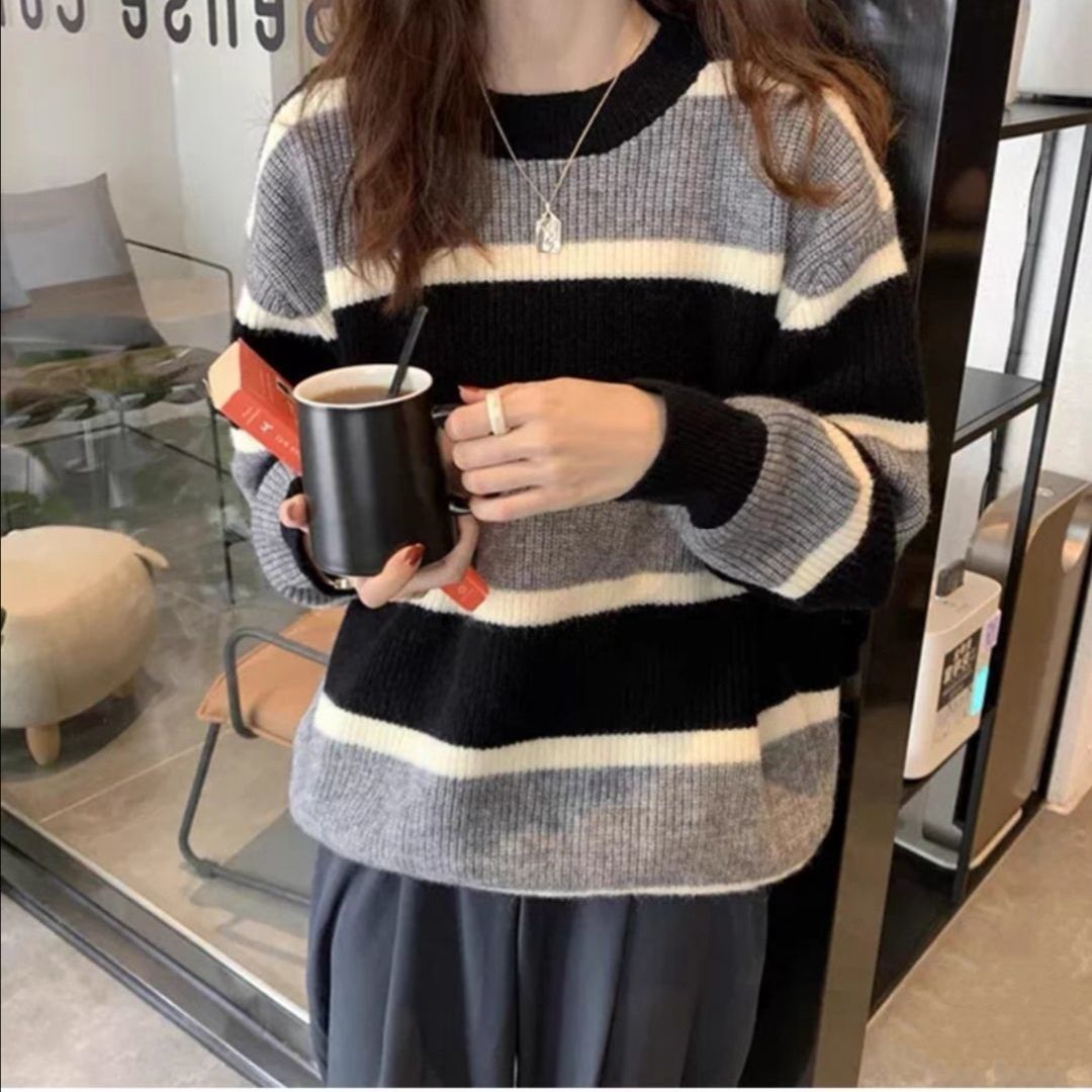 Lazy Wind Retro Outerwear Knitwear Thick