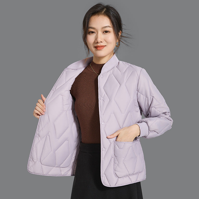 Womens Winter Warm Long-Sleeve Cotton-Lined Loungewear Unisex Cotton-Padded Jacket