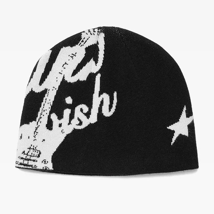 Fashionable Casual Versatile Knitted Hat With Embroidered Letters For Both