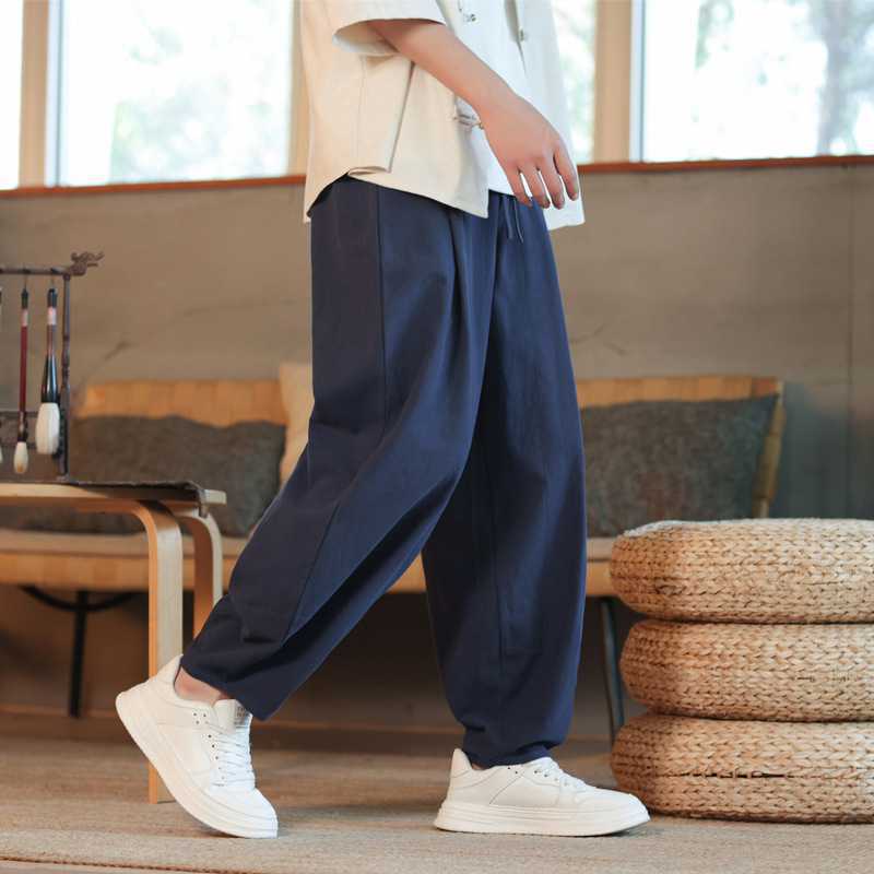 Retro Loose-fit Tapered Casual Pants For Men