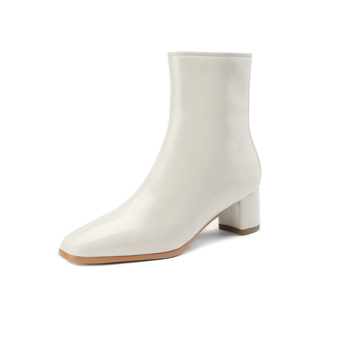 Women's Short Boots, Chunky Mid-heel, Thick Fur Snow Boots, Cotton Boots