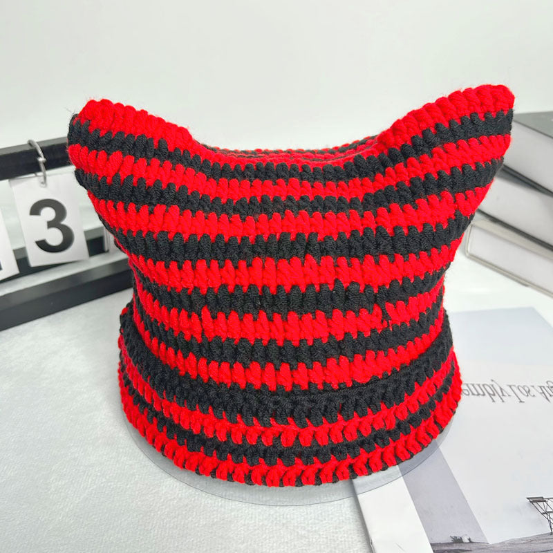 Simple Striped Casual Wool Hat
