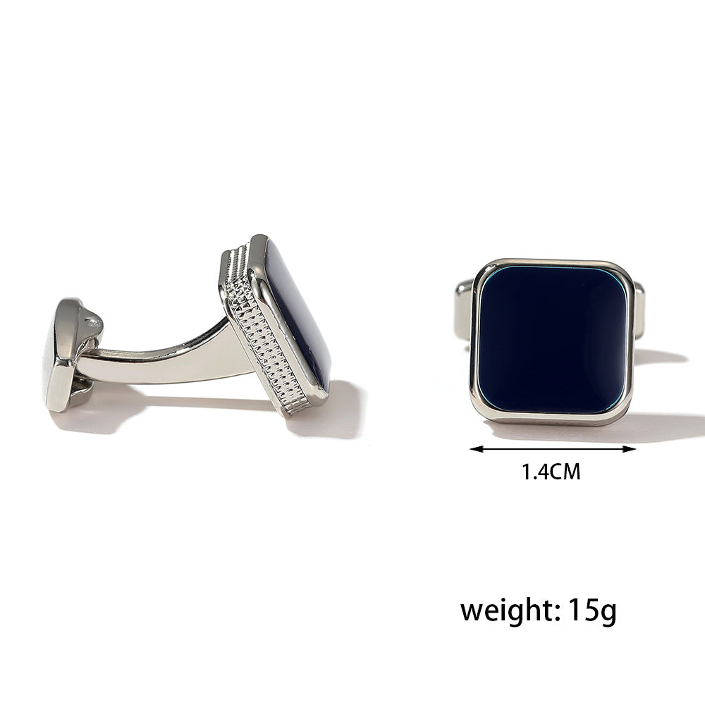 Men's Cufflinks Fashion Square Drop Oil Simple 4 Colors