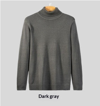 Mens Loose-fitting Warm Turtleneck Knit Sweater