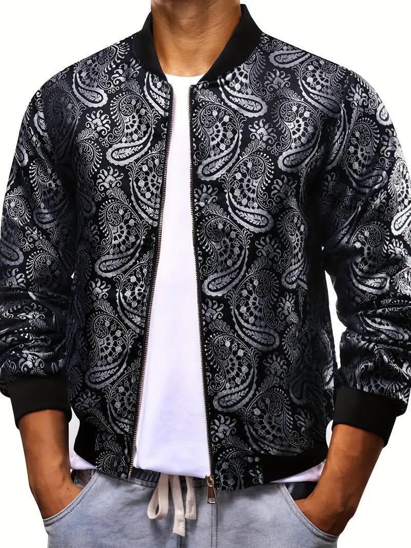 Mens Stylish Trendy Jacket With A Stand-up Collar