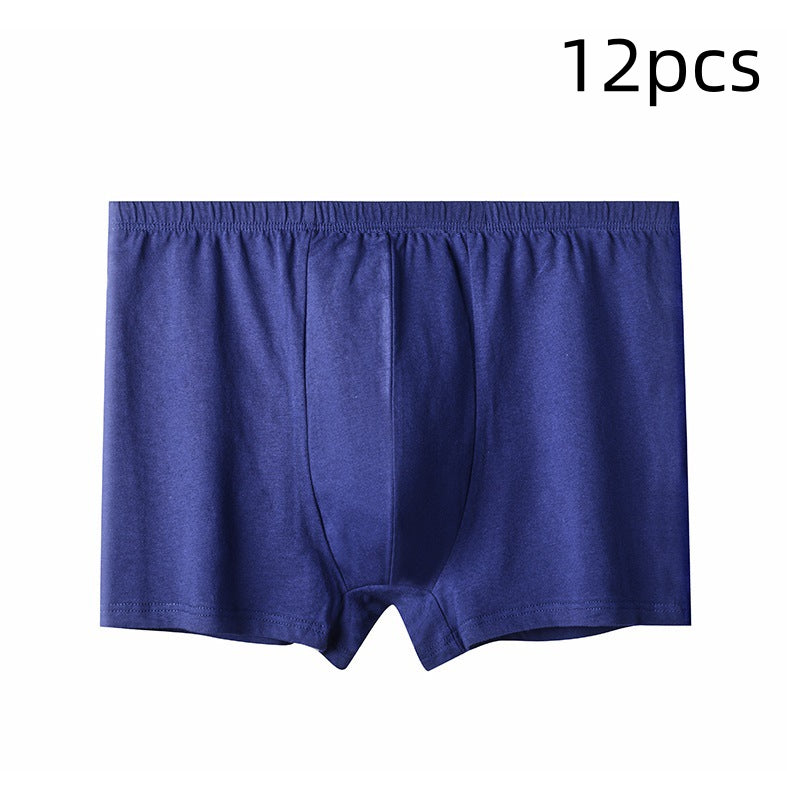 Men's High-waisted Pure Cotton Plus Size Loose Deep-crotch Cotton Breathable Boxer Shorts