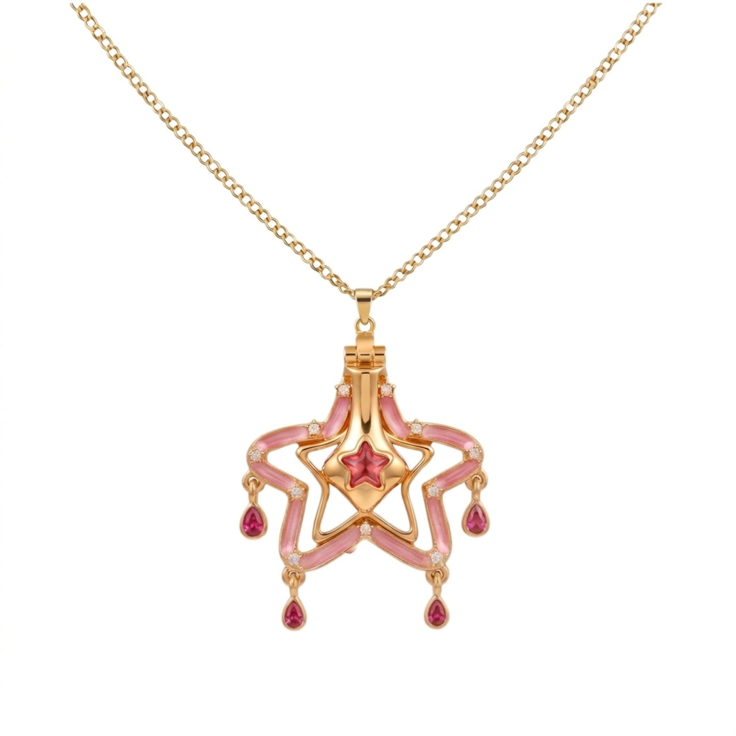 Creative Colorful Quicksand Bottle Zircon-Inlaid Necklace
