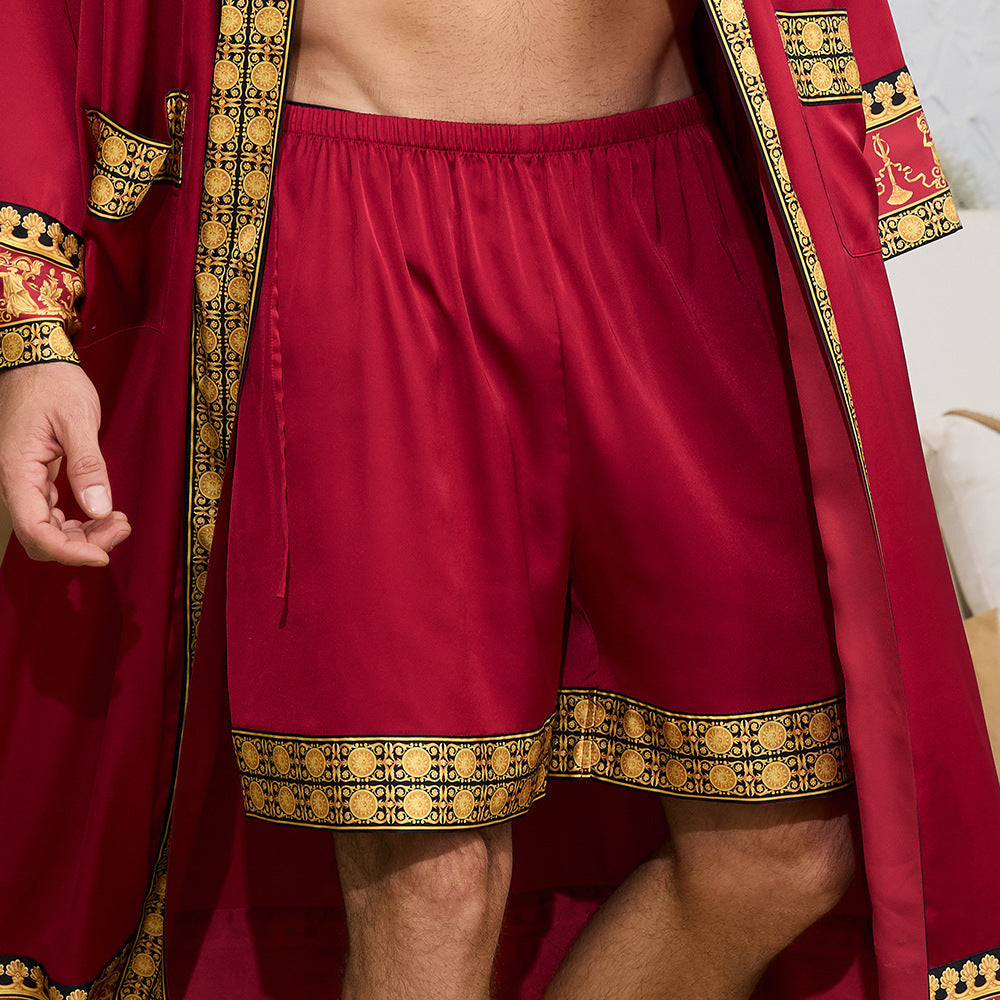 Men's Creative Simple And Versatile Baroque-style Satin Shorts