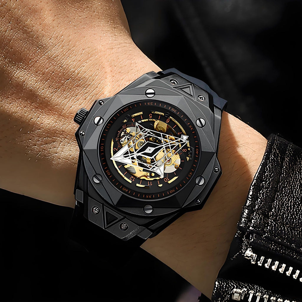 Trendy And Personalized Double-sided Hollow Mechanical Watch For Men
