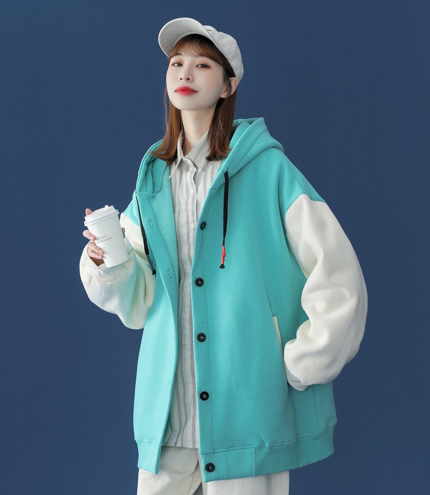 Veste décontractée patchwork 1104 pour femme