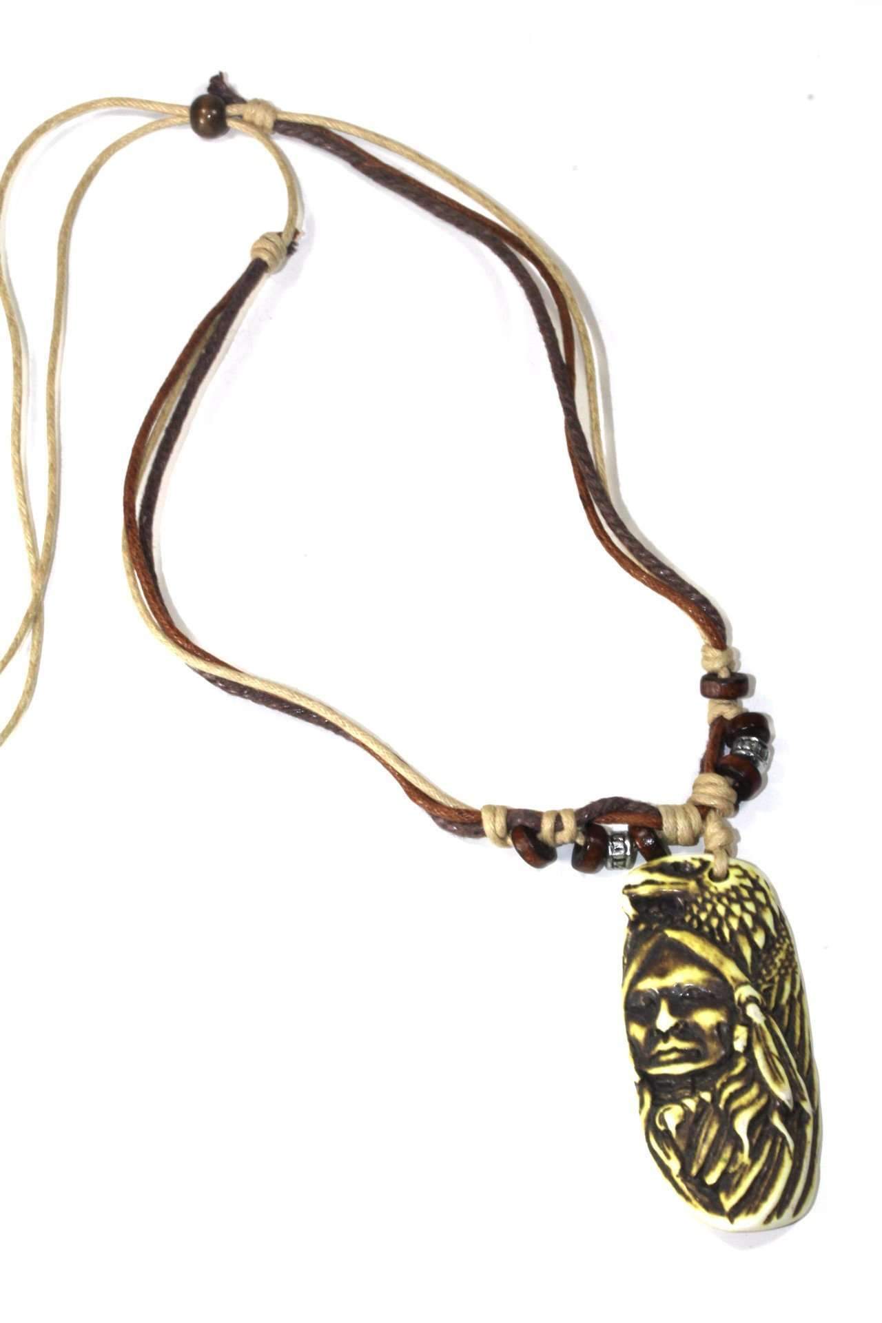 Pendentif Aigle Collier Boho Cordon Cuir Breloque Tribal