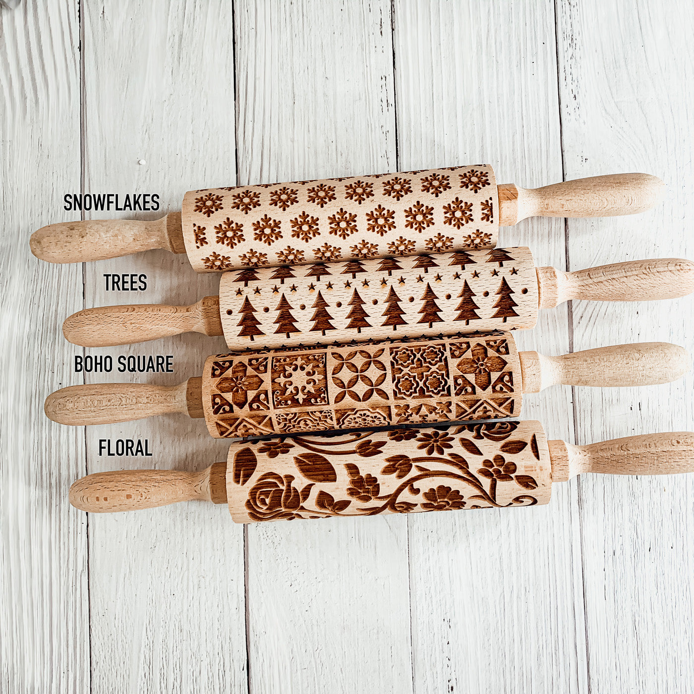 Easter Spring Rolling Pins for Kids and Bakers - Embossed Cookie Dough Pins