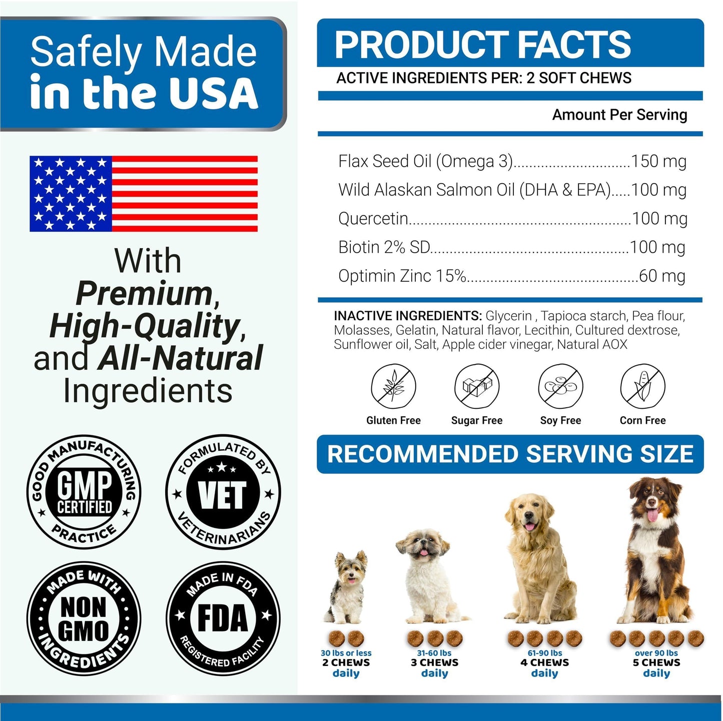 Omega-3 Fish Oil for Dogs 170 Chews Skin & Coat Supplement