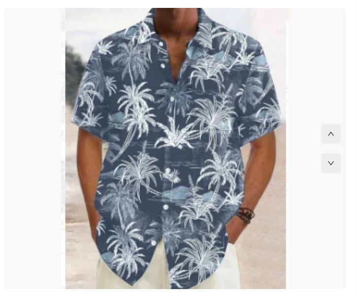 Fashion Printed Shirt Men's Clothing Print Lapel Short Sleeve