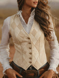 Casual Sleeveless V-neck Slim-fit Vest