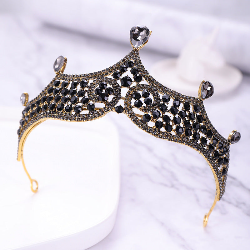 Retro Baroque Black Marriage Royale Decorative Crown