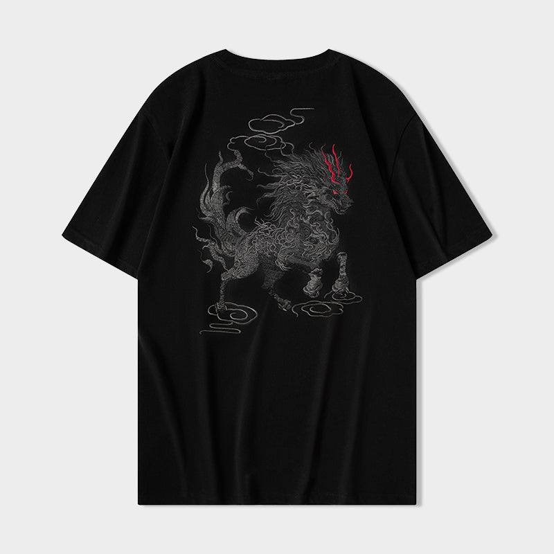 T-shirt brodé lion vaillant KH868