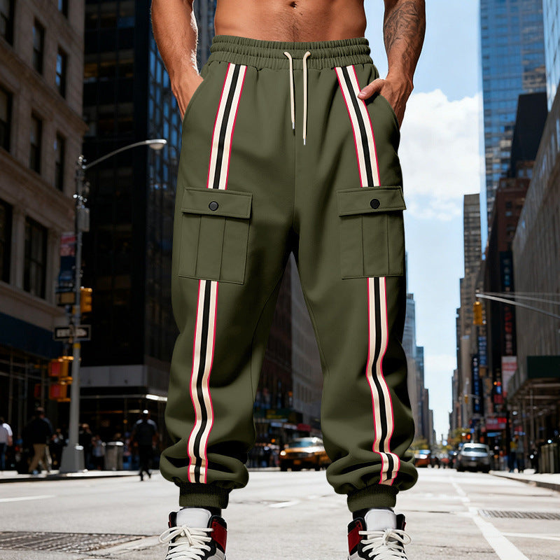 Outdoor Sports Trend Workwear Webbing Retro Loose-fit Sweatpants