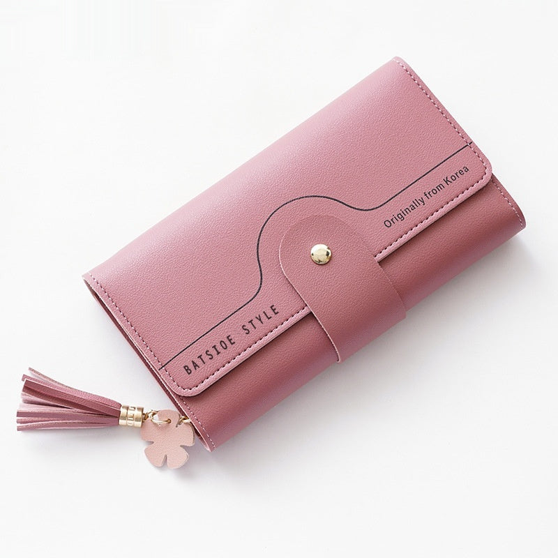 Geometric Letter Buckle Clutch Bag With Tassel And Petal Design For Young Women