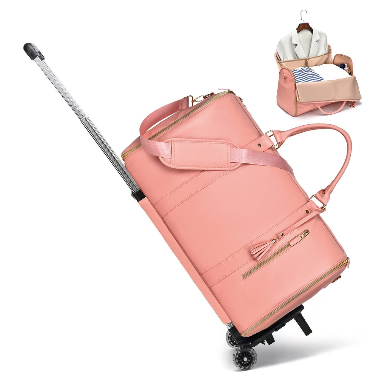 Ladies' Folding Suit Travel Bag PU Hand Luggage