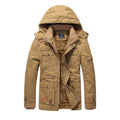 Men's Fleece Padded Jacket Mid-length Hooded Jacket