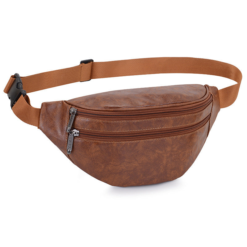 Retro PU Leather Casual Men's Waist Bag