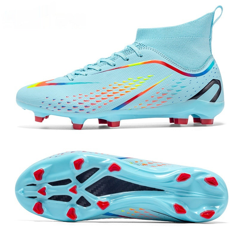 Children's Football Shoes TF Broken Nail High-top Breathable