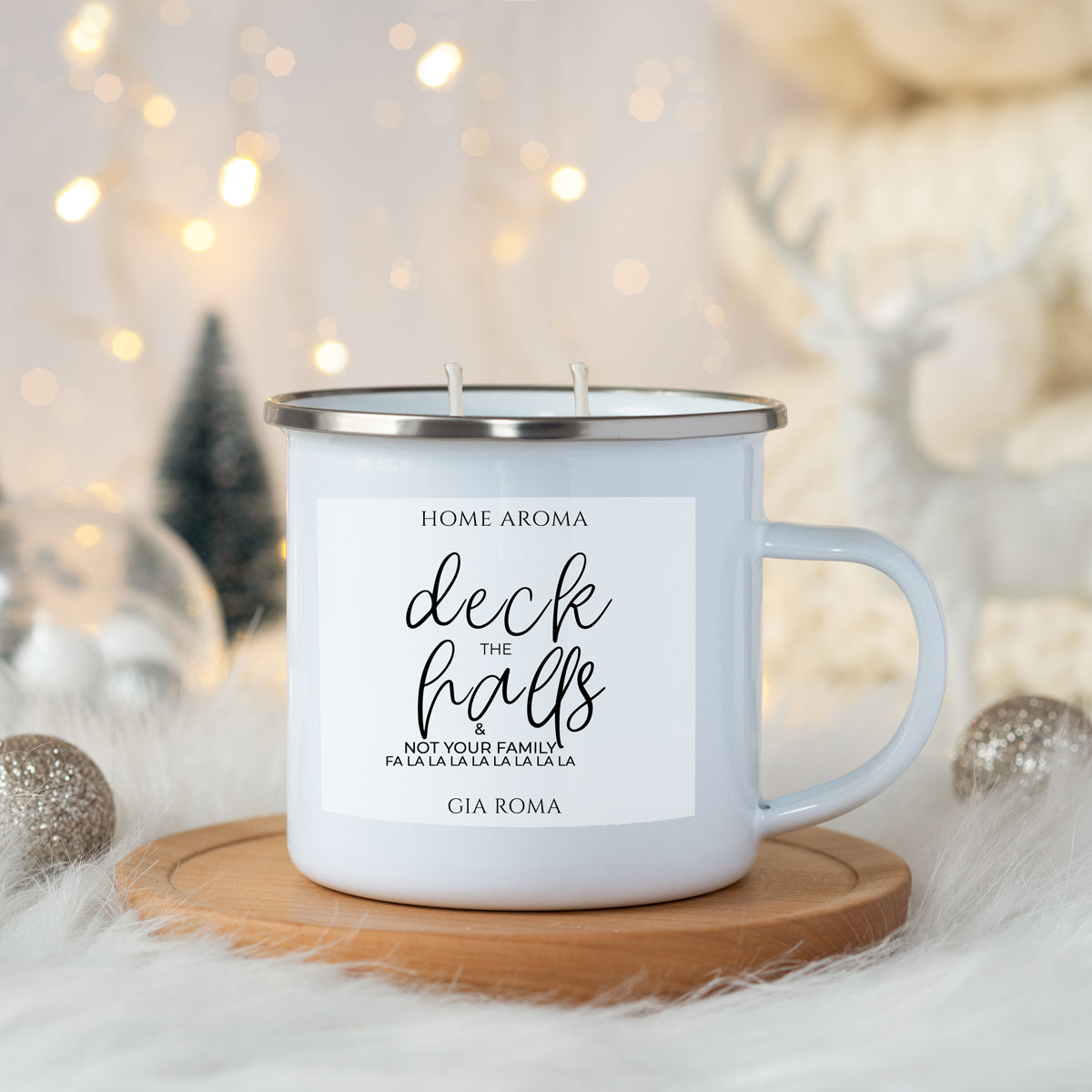 16oz Reusable Metal Candle Mug Scented Candle With Custom Label Color Option