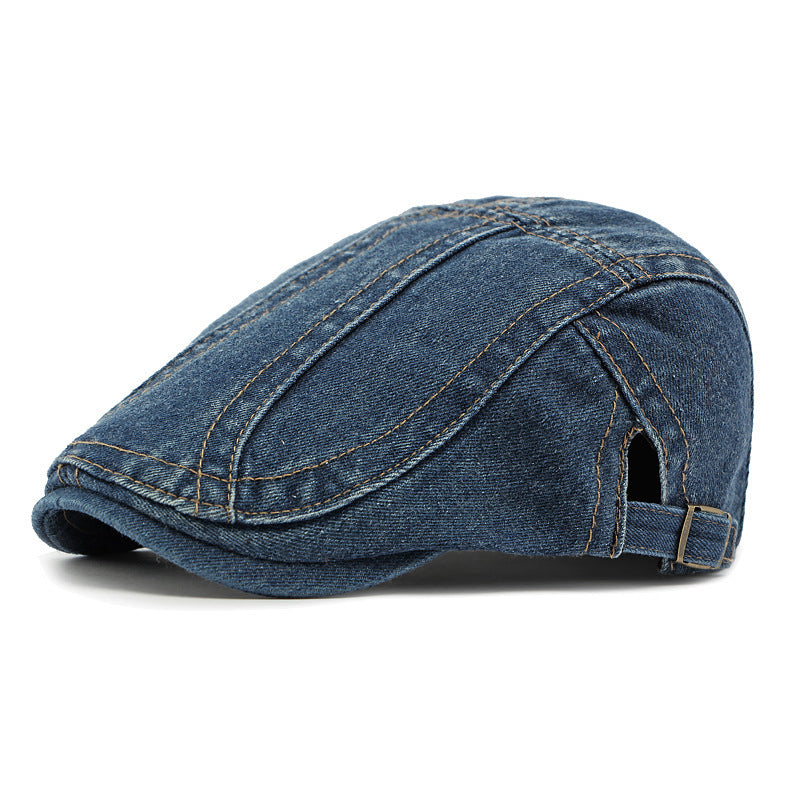 Men's And Women's Universal Solid-color Stitching Design, Washable And Fashionable, Retro Style, Soft Top, Adjustable Beret. Suitable For Daily Casual Commuting And Outings.