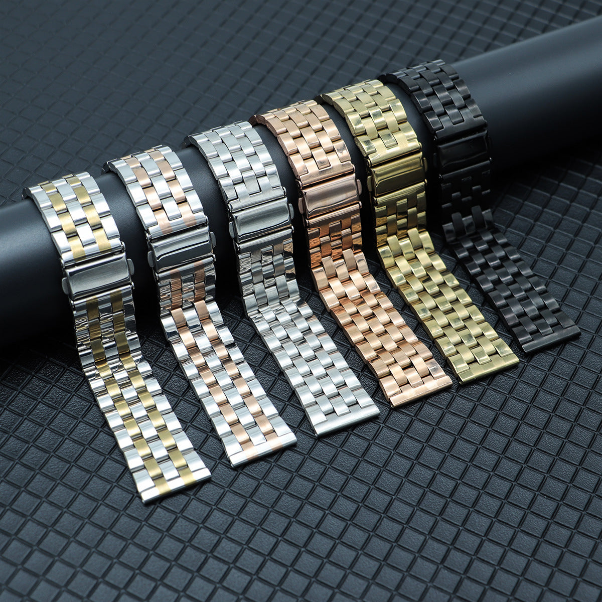 Colorful Five-bead Stainless Steel Strap
