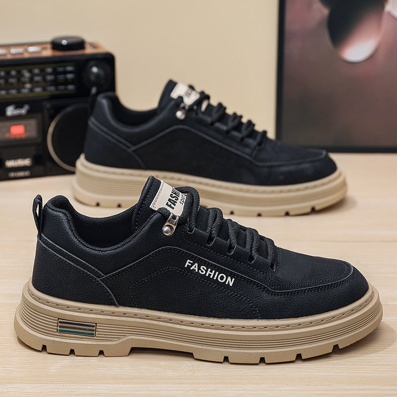 Breathable Summer Men's Skate Shoes, Thick Sole Sports Casual Flat Trendy Sneakers