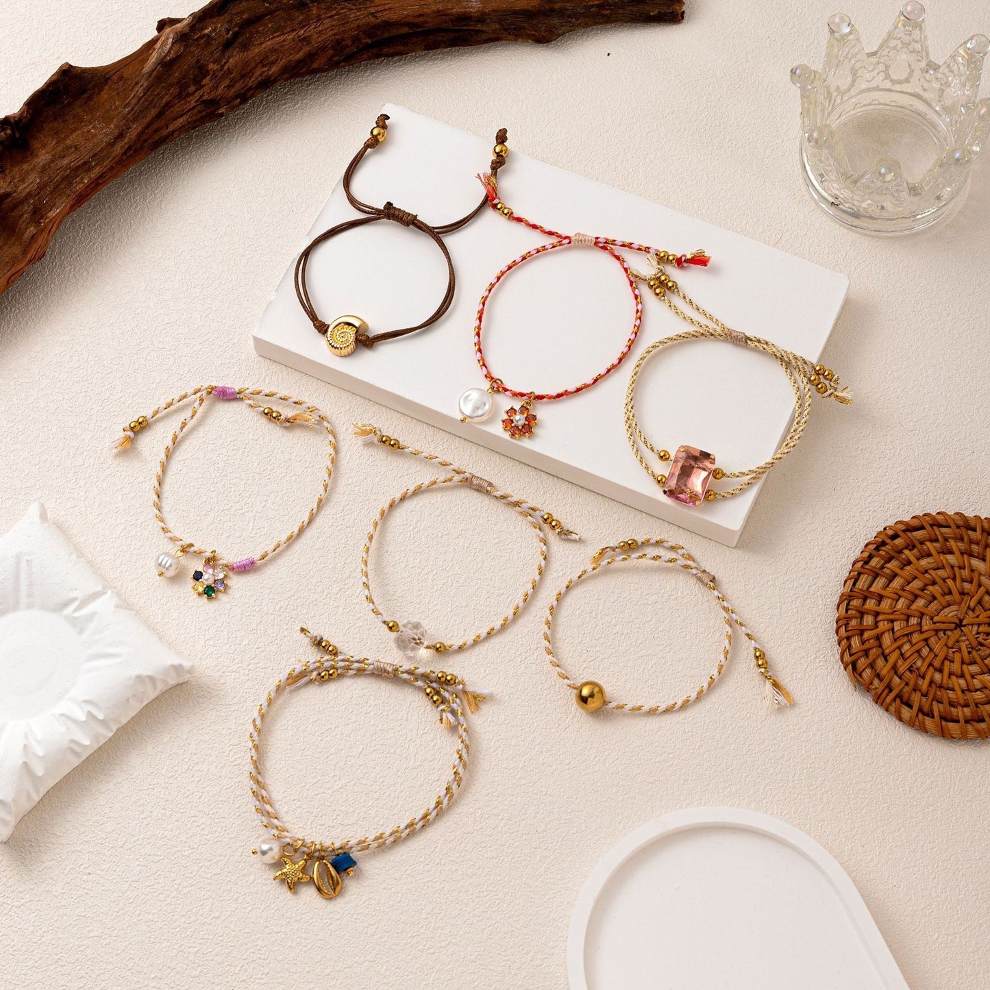 Multilayer Stacked Bracelet Womens Stretchy Beach Bracelet