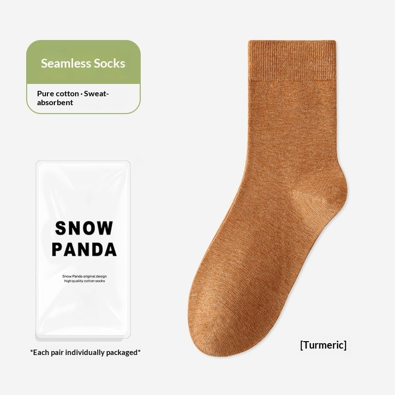Men's Cotton Sweat-Absorbent Deodorizing And Antibacterial Mid-Calf Socks