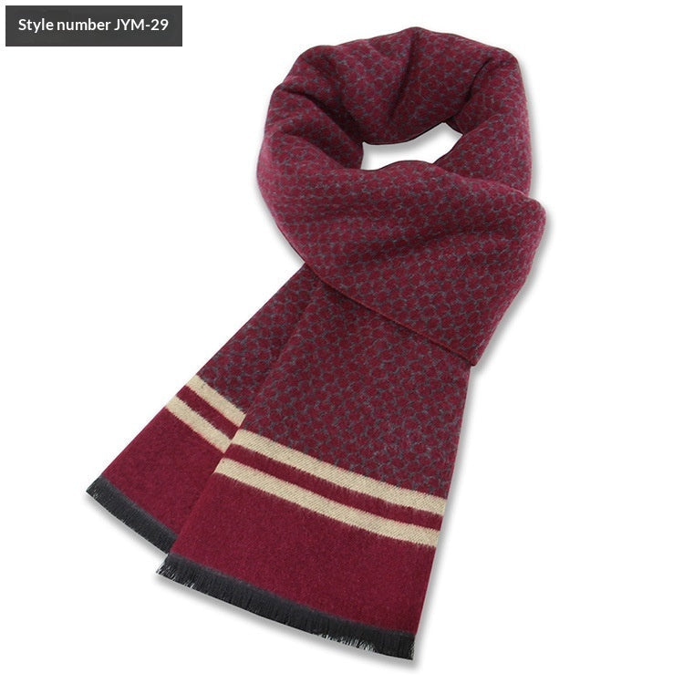 Mens Wool-Blend Plaid Scarf Winter Warmth & Extra Thickness