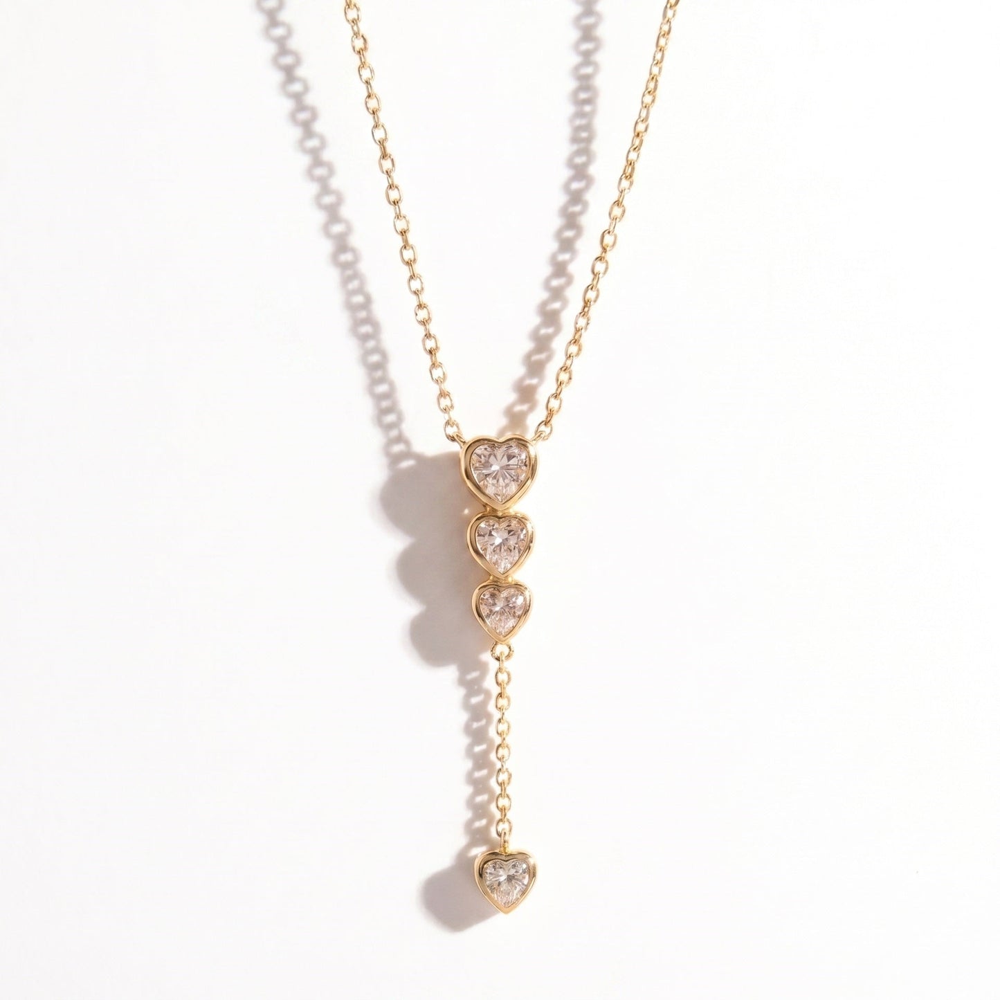 Waterdrop-shaped Diamond-studded Tassel Necklace