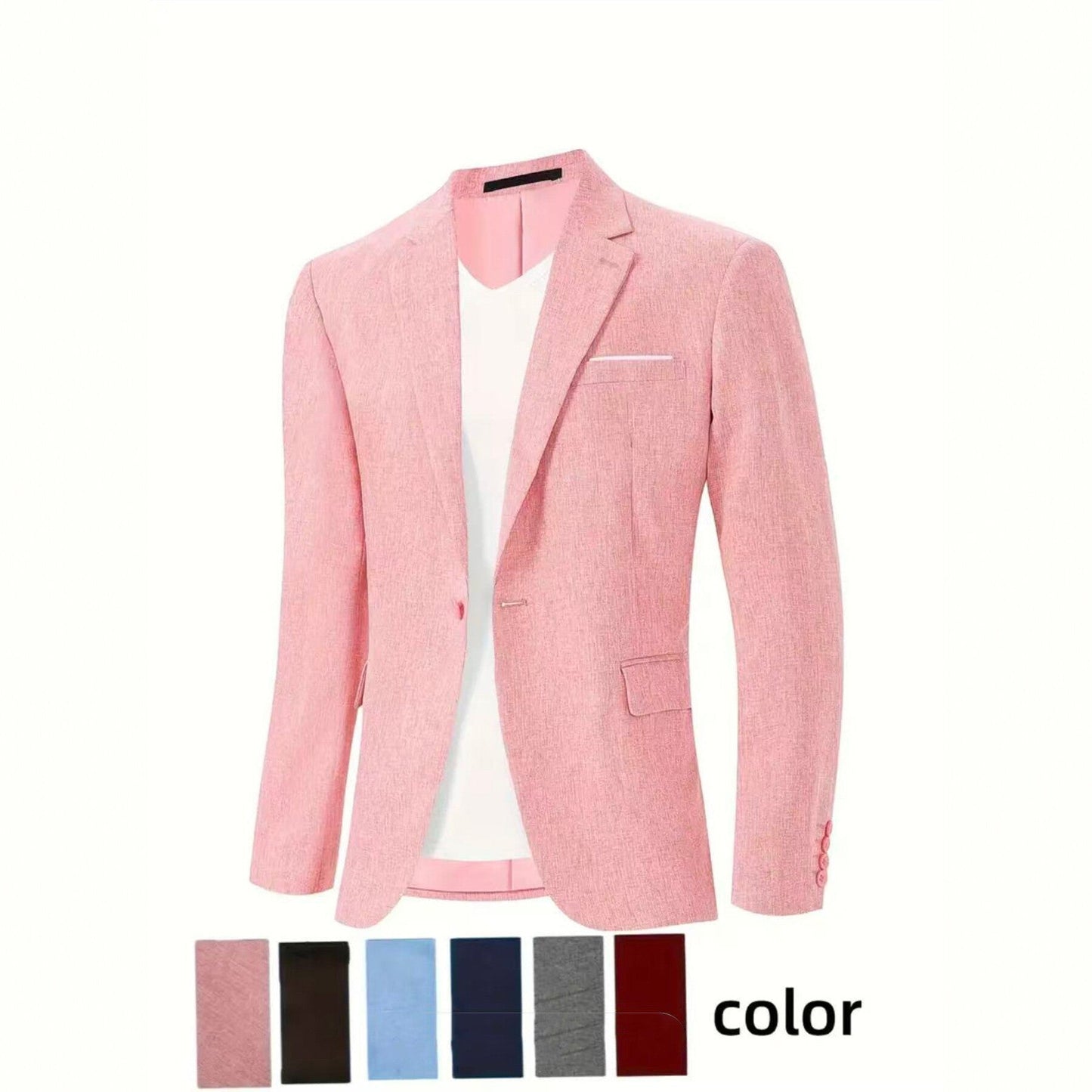 Mens Korean-style Slim-fit Single-breasted Casual Blazer