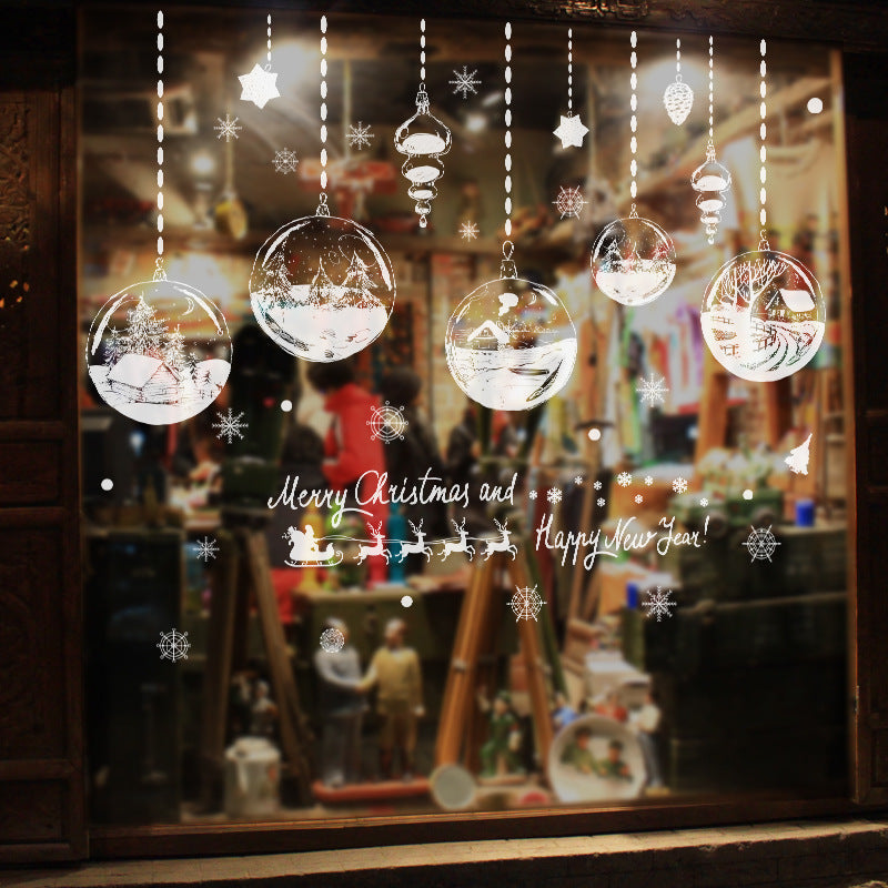 Christmas Gift Decorative Stickers Clothing Store Window Stickers