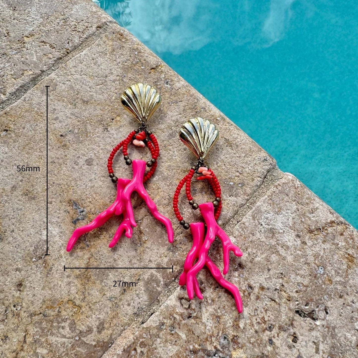Ocean Coral Women Shell Earrings